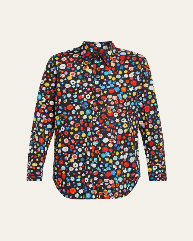 Flower Gems Button-Down Shirt